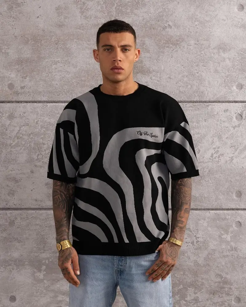 Shadow wave knit Tshirt