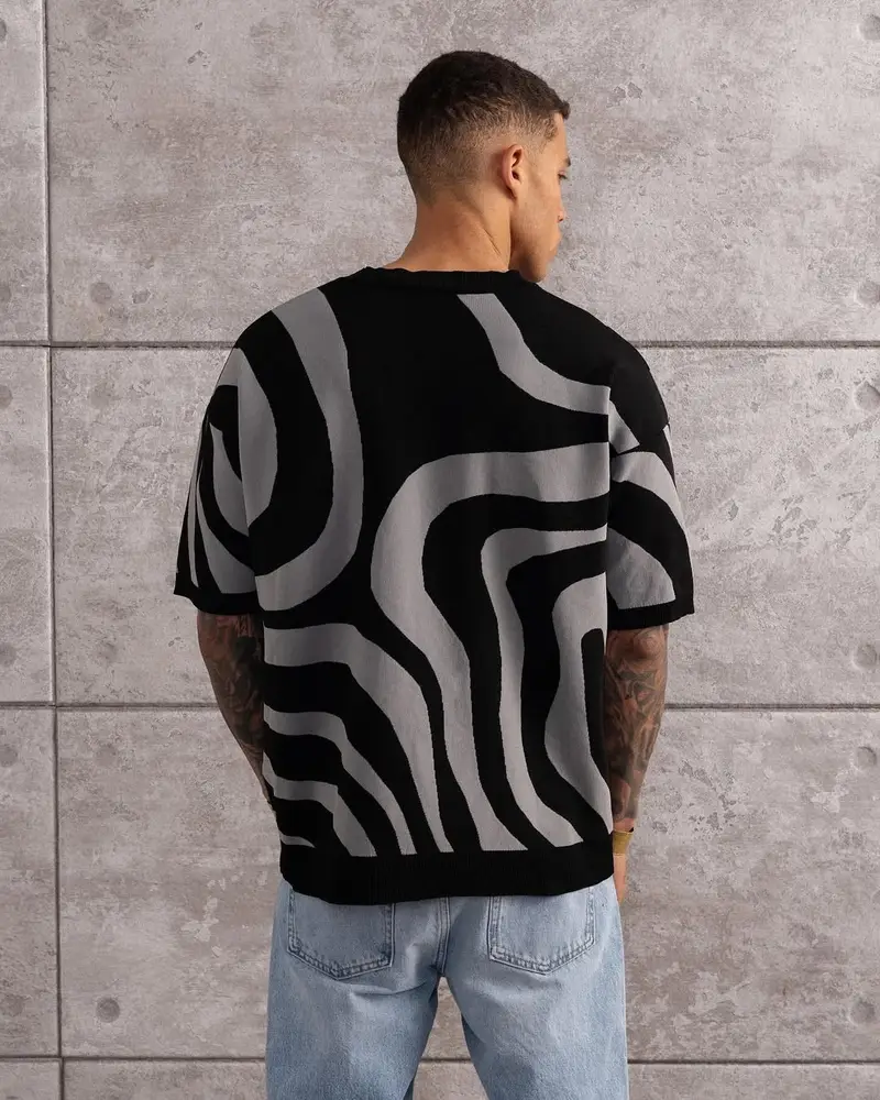 Shadow wave knit Tshirt 