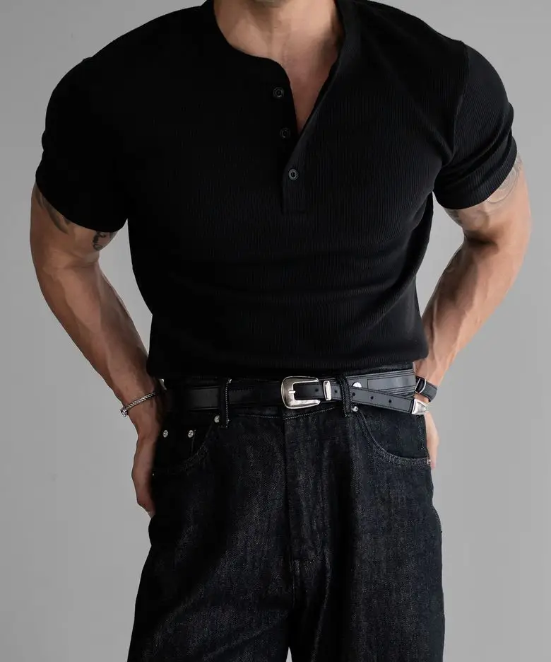 SHORT SLEEVES HENLEY SHIRT