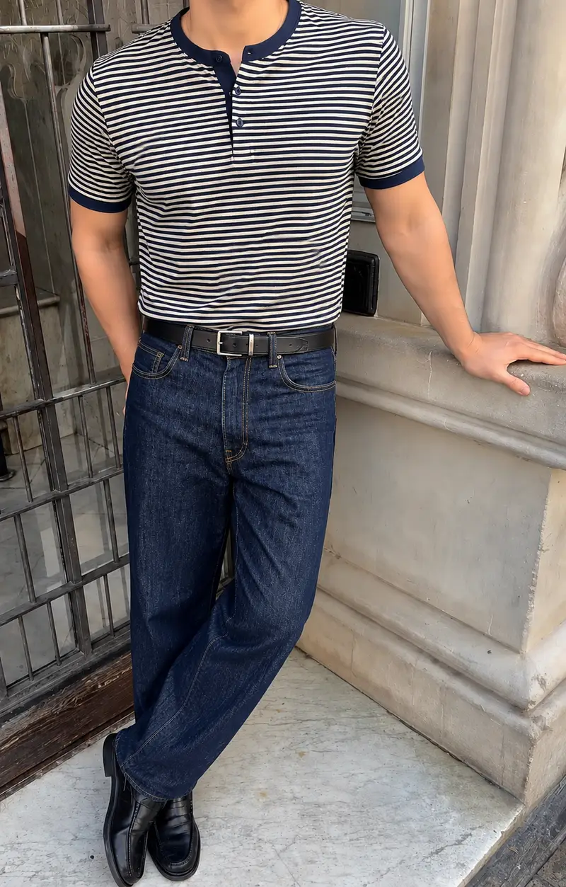 stripes henley shirt