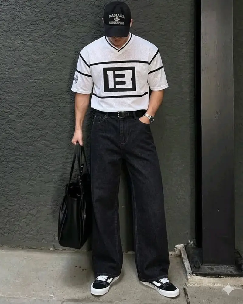 WIDE LEG RAW DENIM