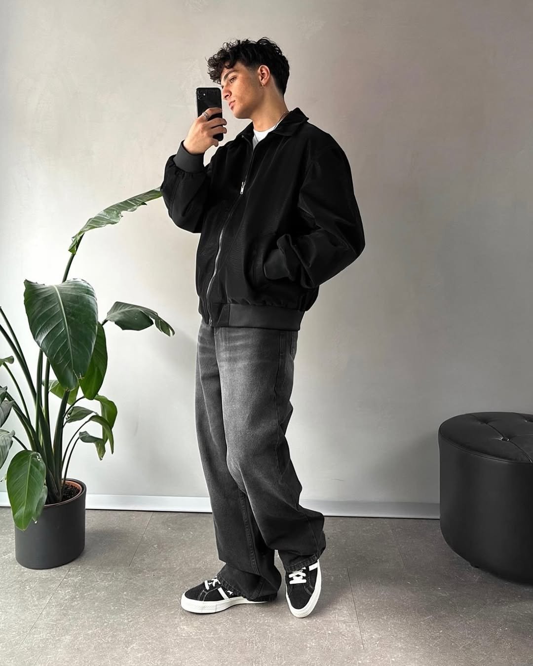 Extra Baggy jean PO - Noir degradé avec des traits