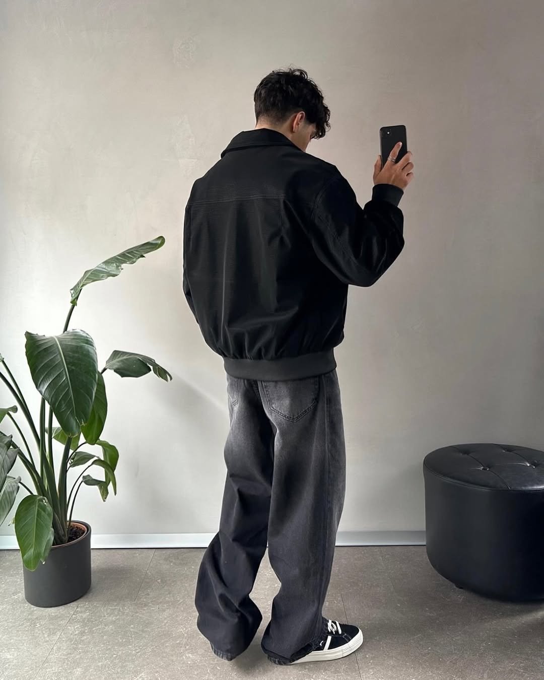 Extra Baggy jean PO - Noir degradé avec des traits