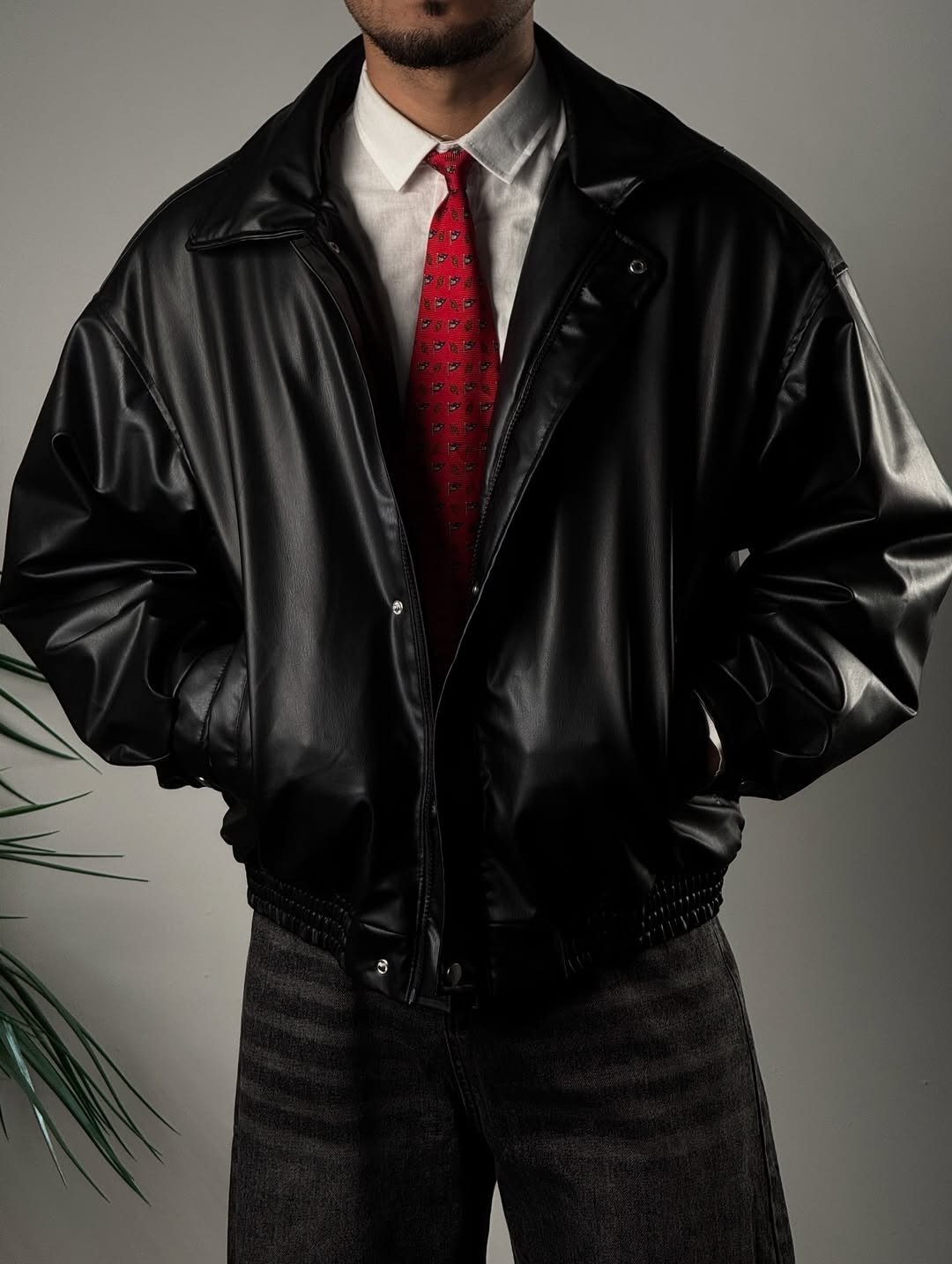 Bomber leather jacket