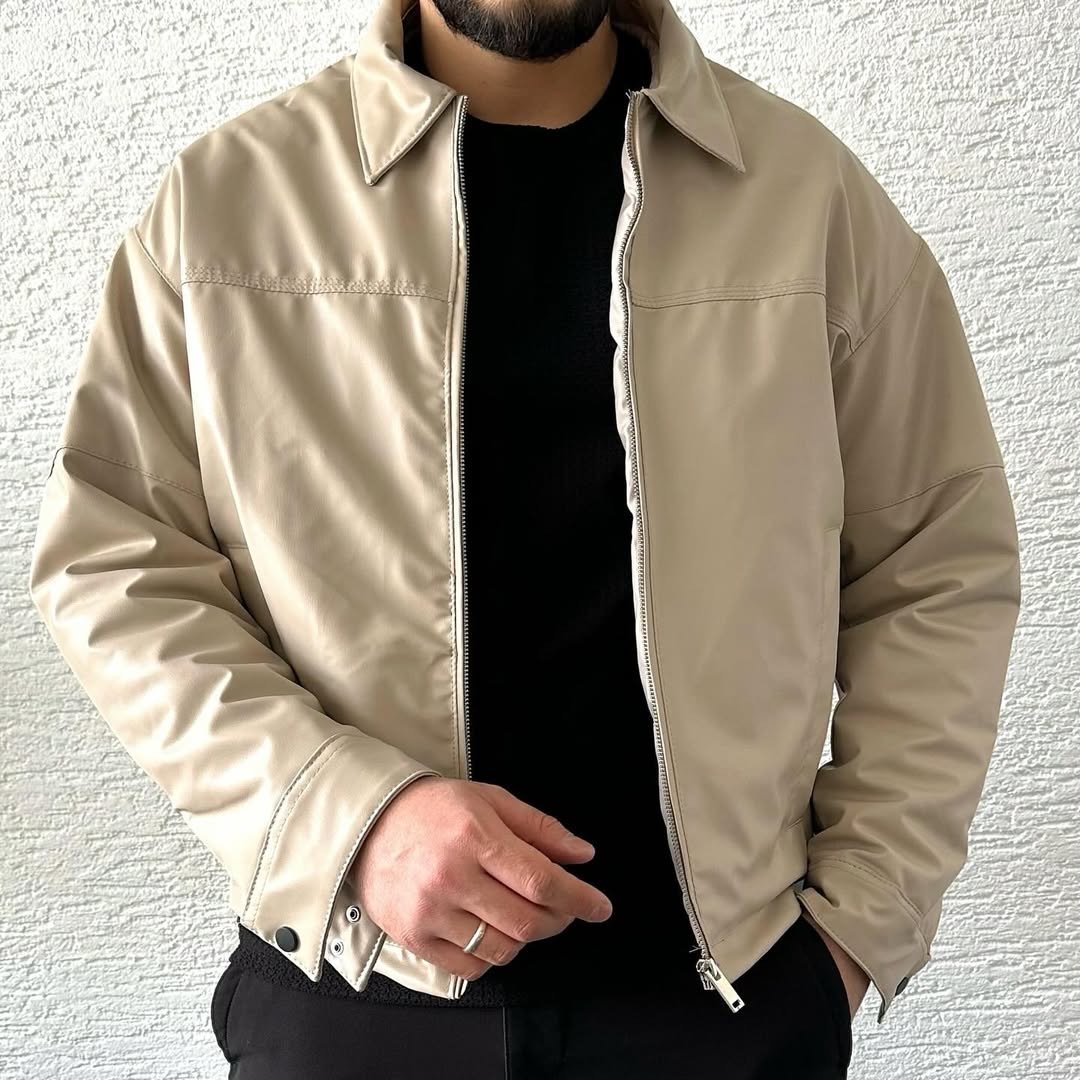 Simple leather jacket