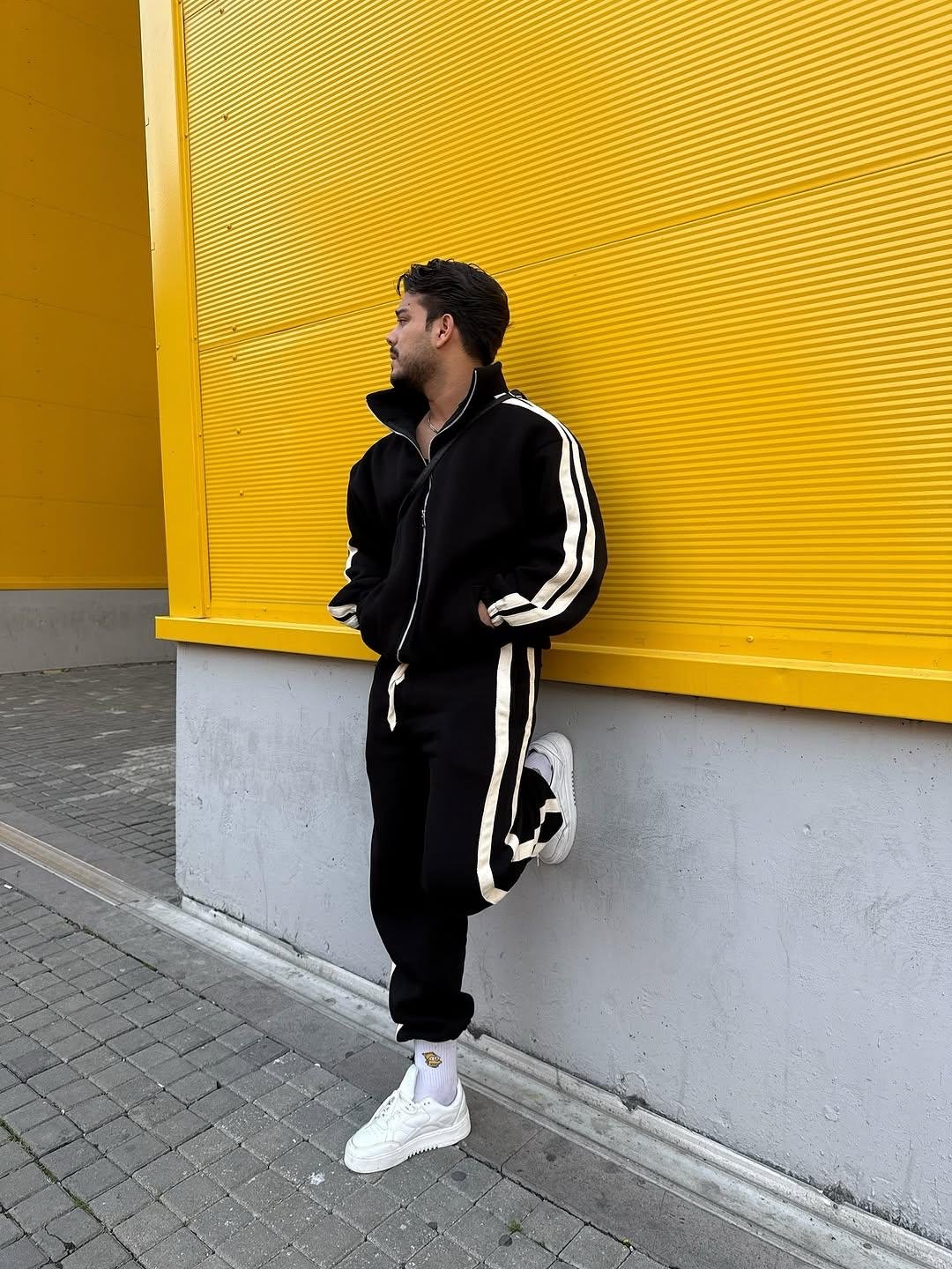 Men’s striped luxury wool oversize tracksuit