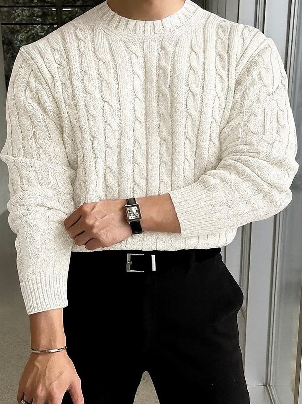 Pull torsadé en maille