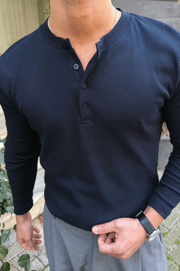 Navy blue Henley shirt