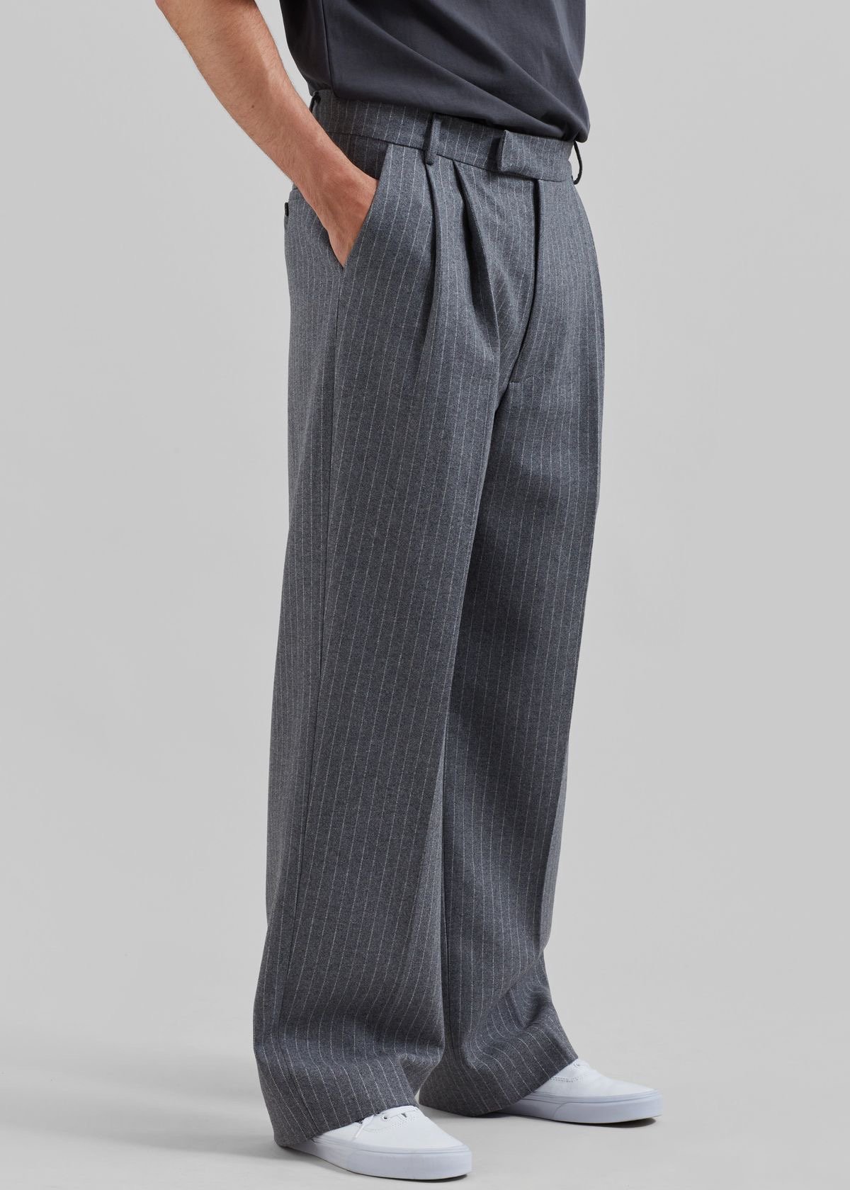 Gray pinstripe pant