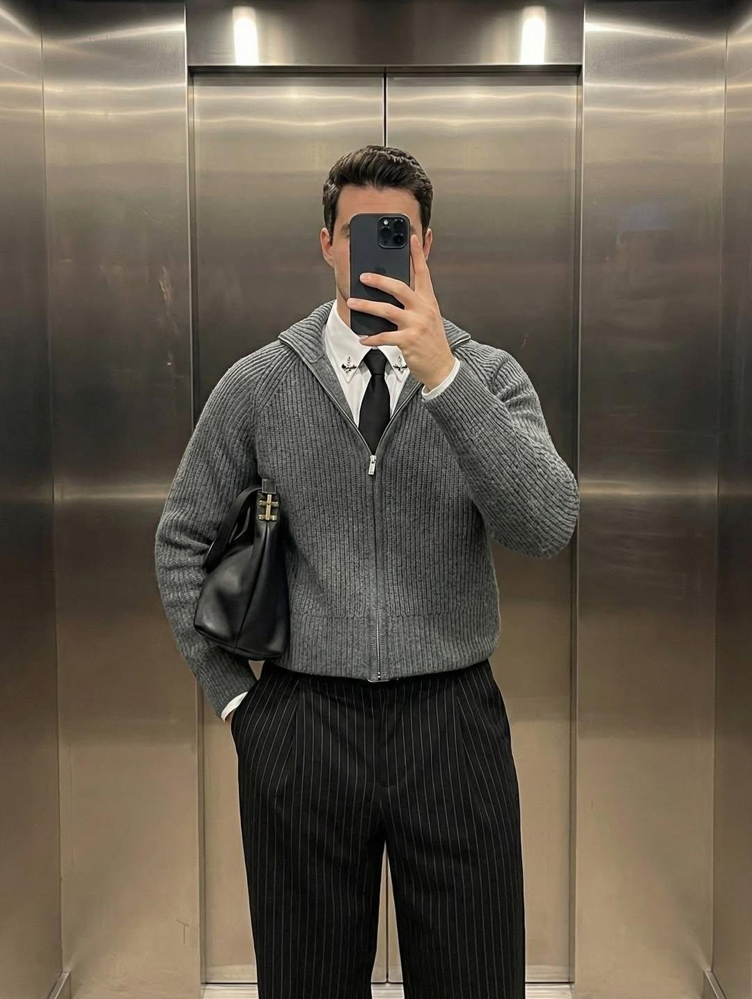 Gray Knitted jacket