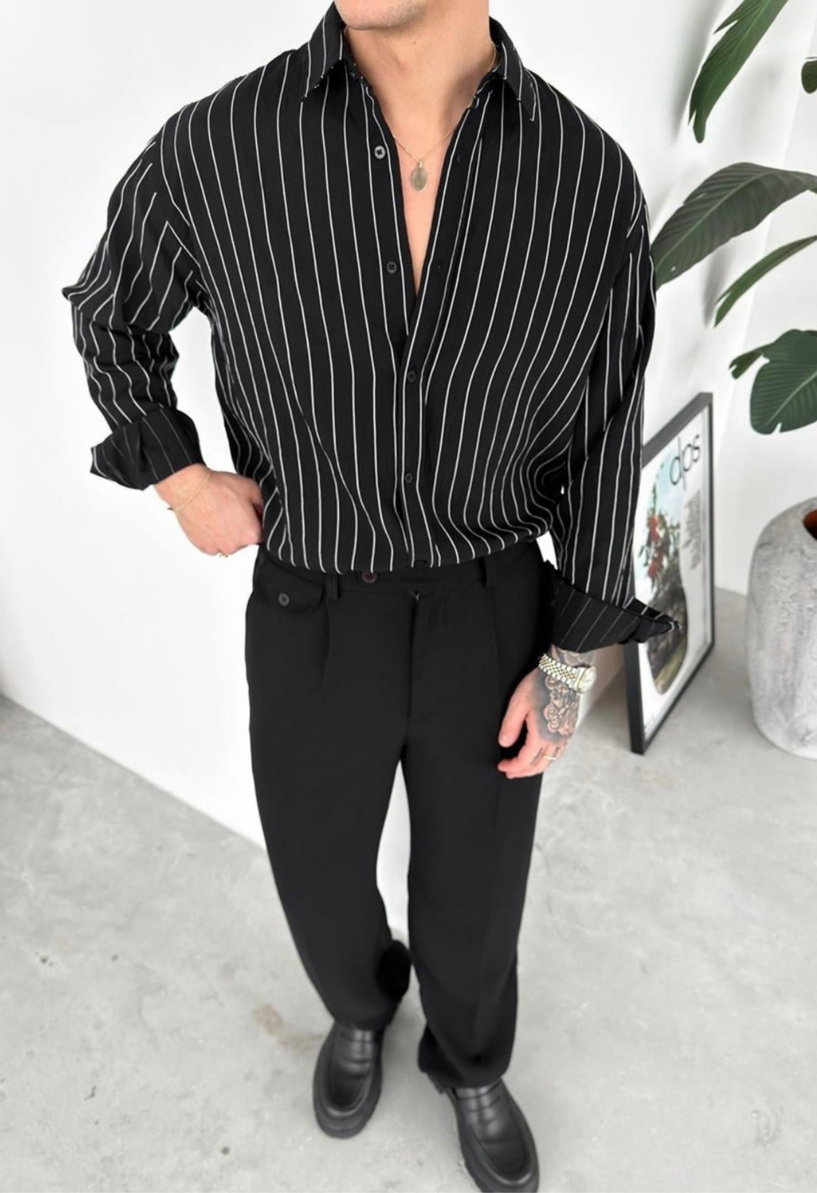 Stripes old money shirt MKH