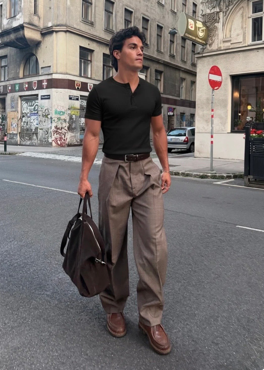 Short sleeves henley shirt