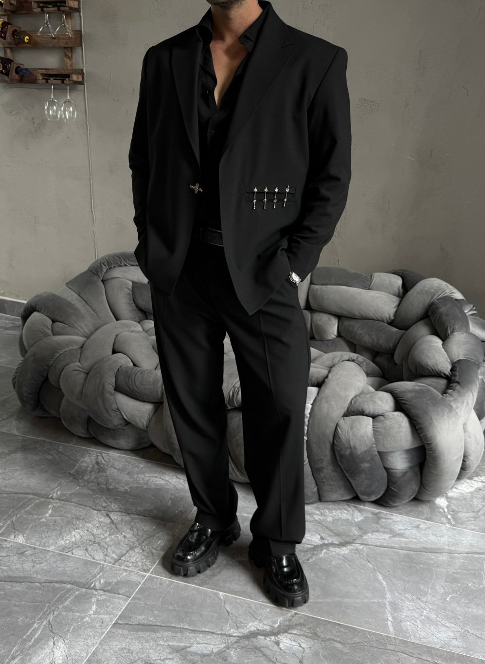 SPECIAL DESIGN OVERSIZE SIDE HOOK DETAILED SUIT