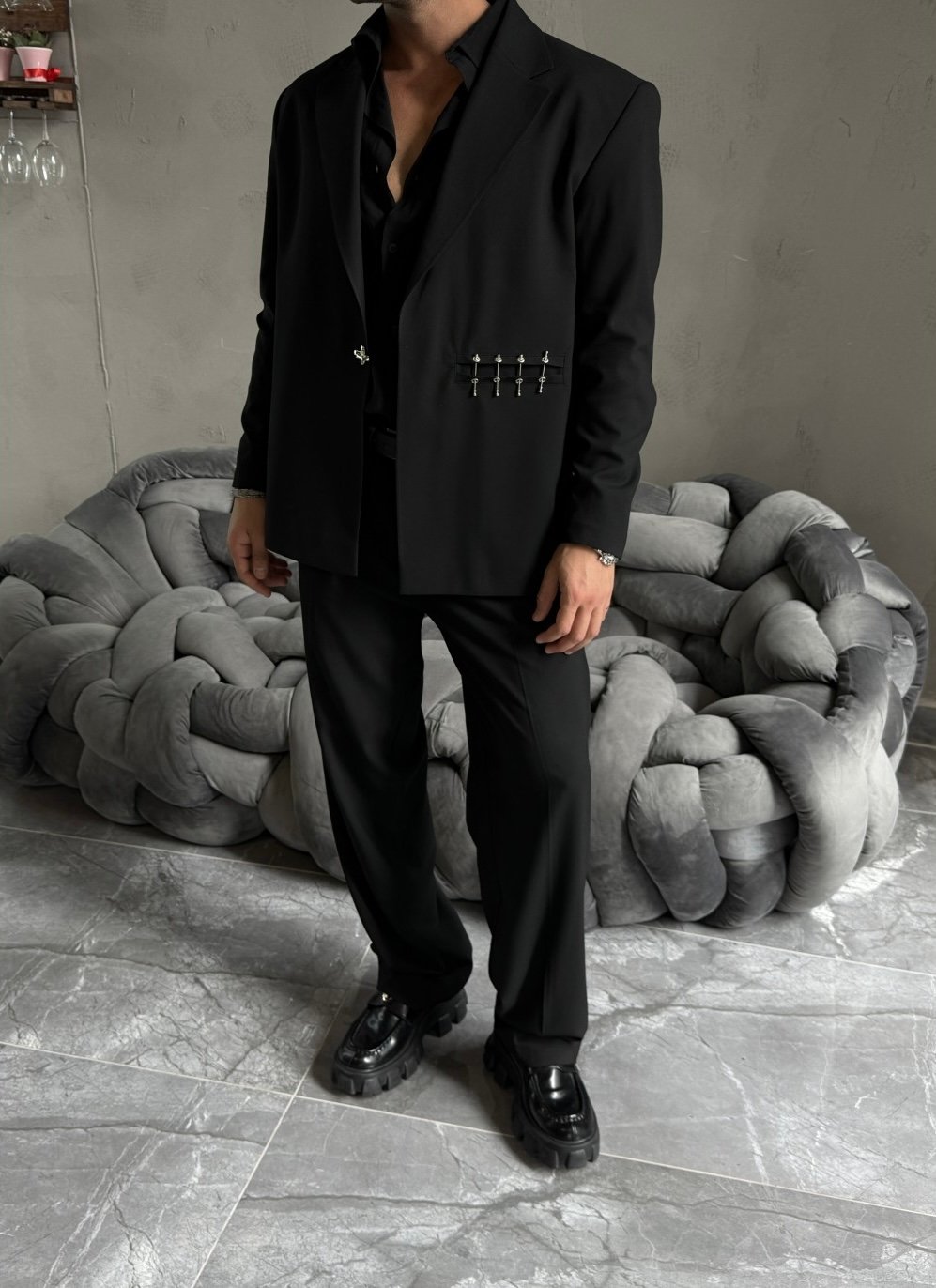 SPECIAL DESIGN OVERSIZE SIDE HOOK DETAILED SUIT