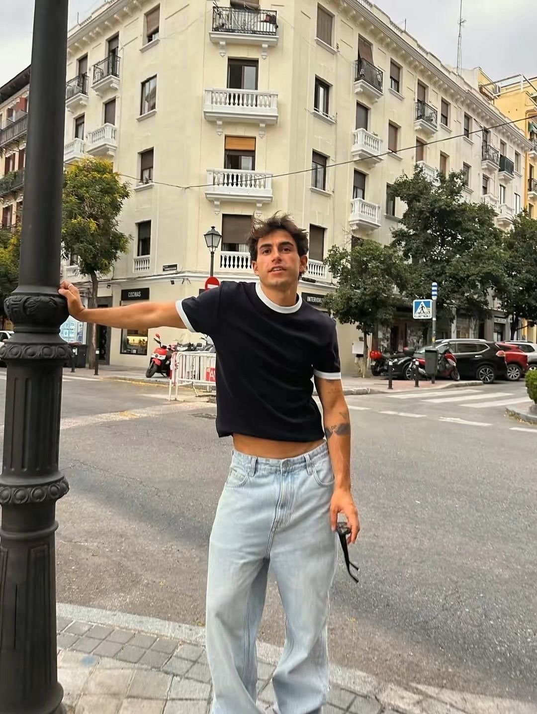 Ringer cropped T-shirt