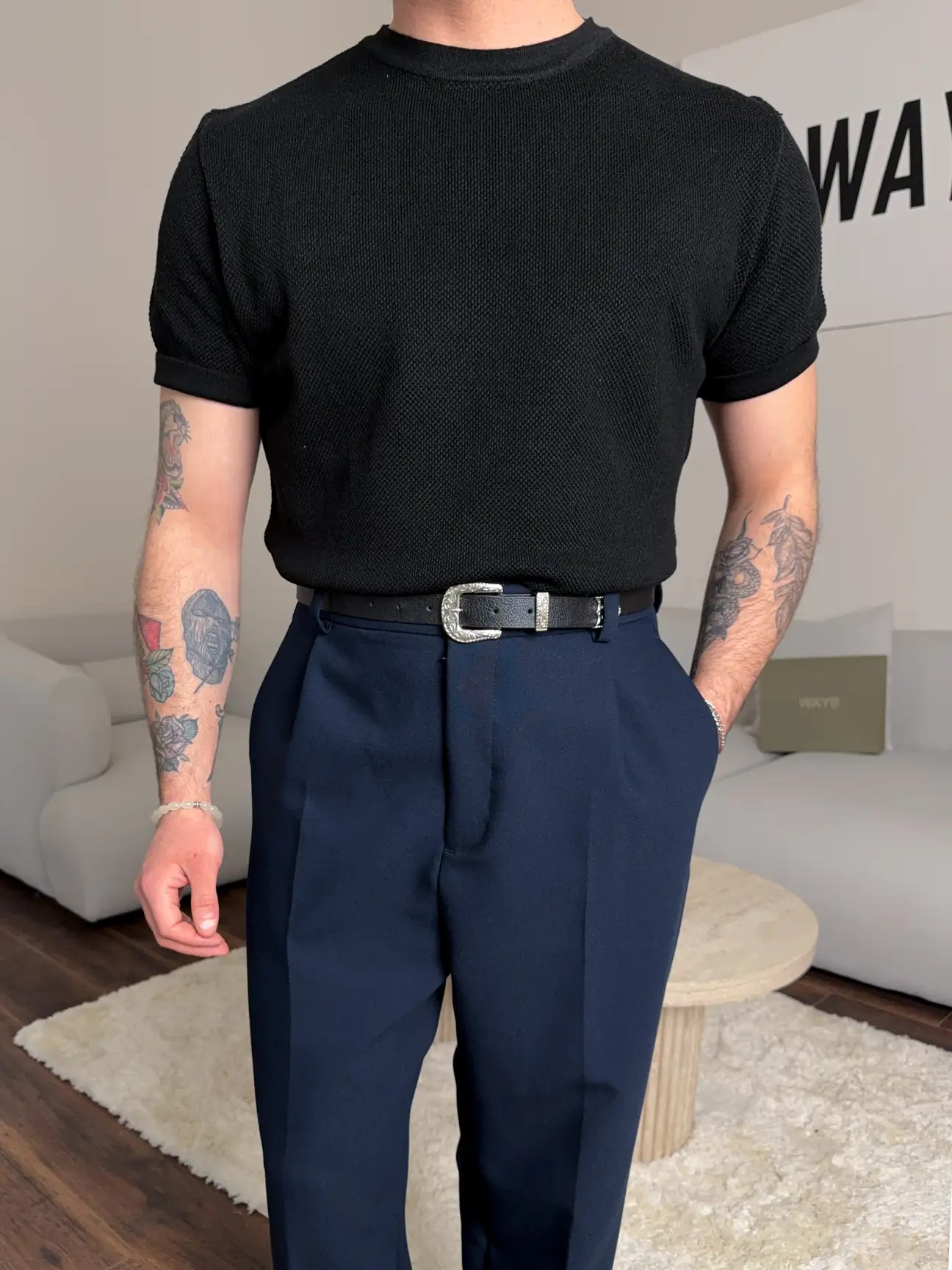 Stitch high neck t-shirt