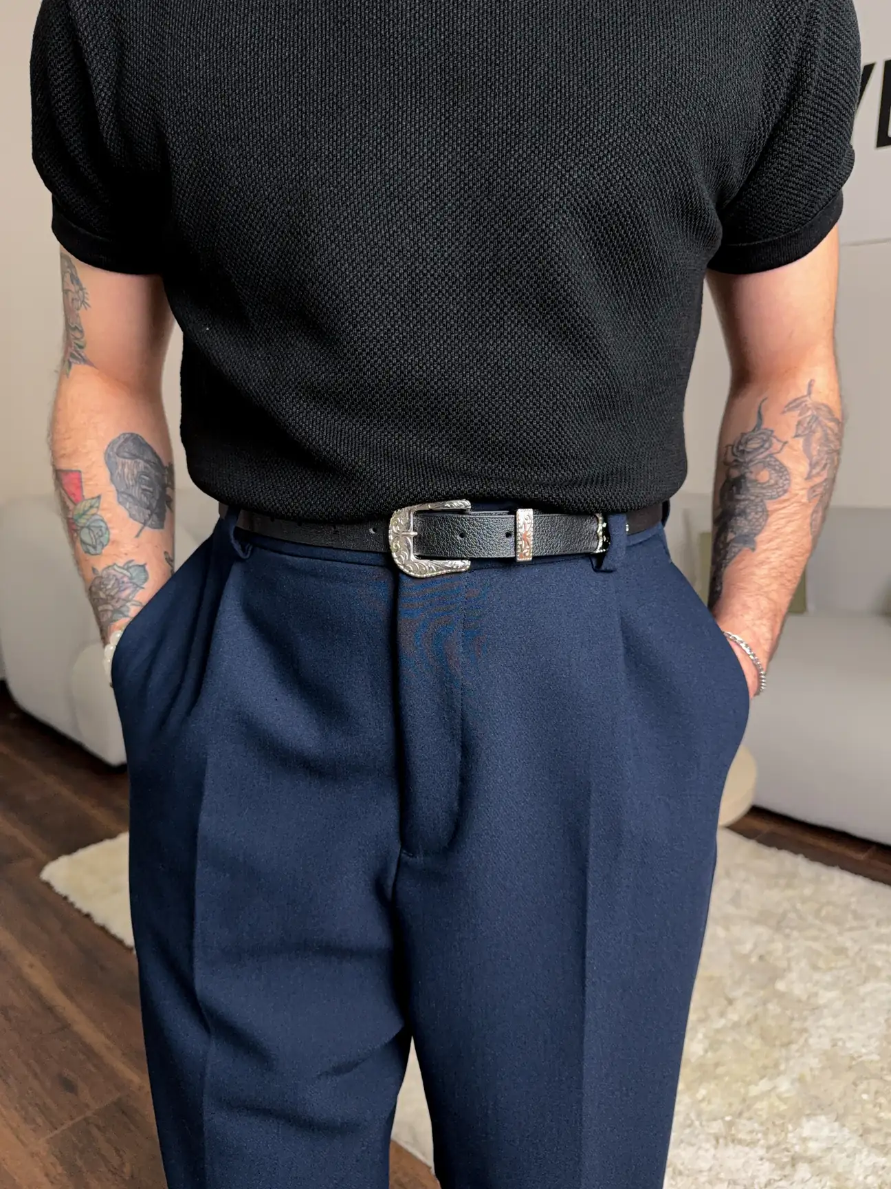 Stitch high neck t-shirt