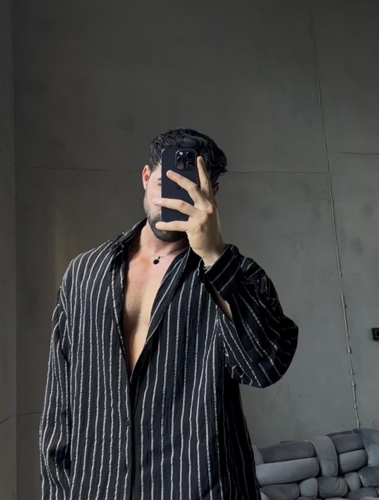 FINE LINE DETAILED OVERSIZE SHIRT black stp’