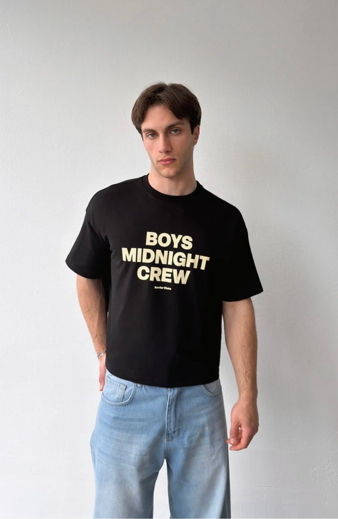 Boys Midnight Crew Cropped T-Shirt