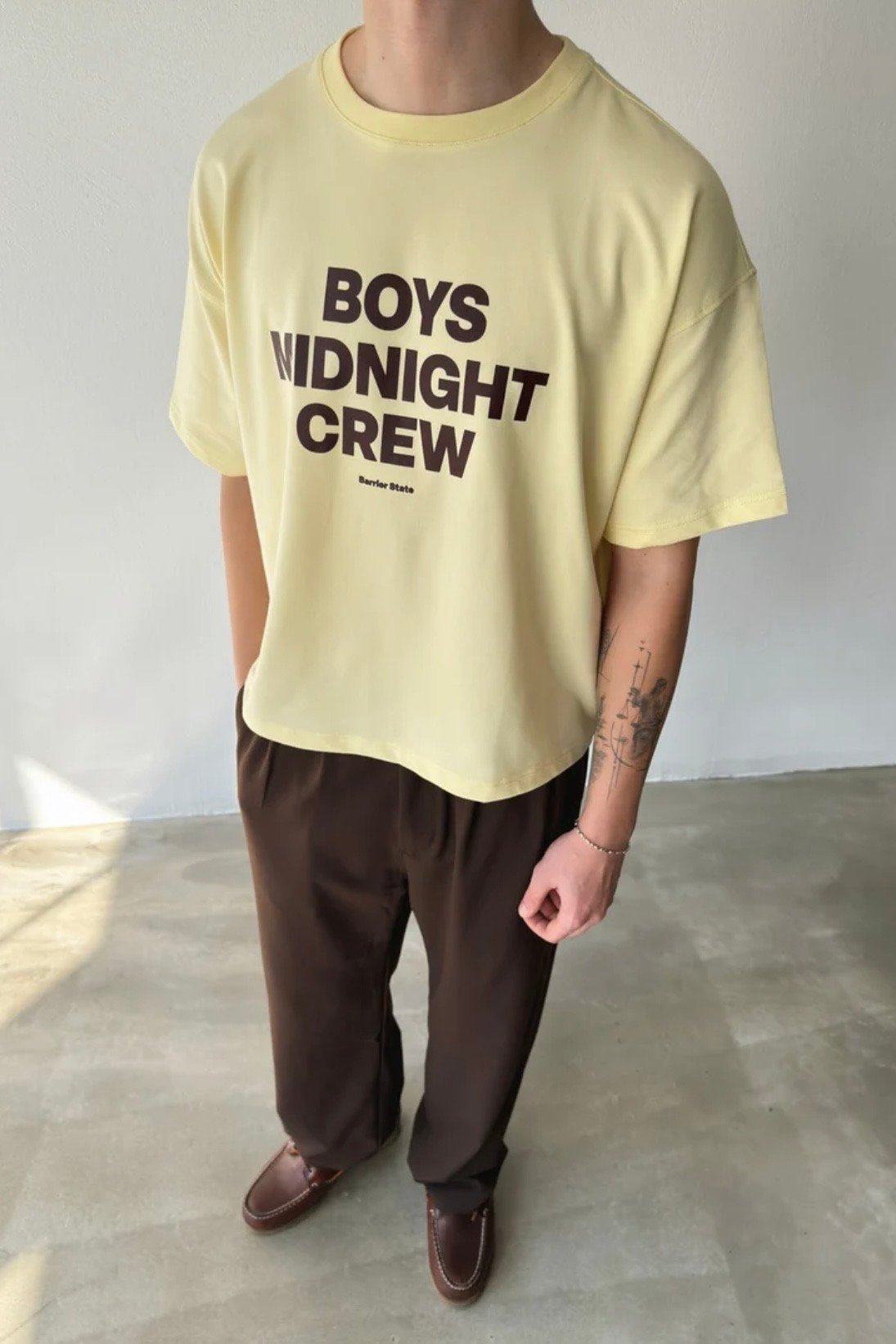 Yellow boys midnight crew Cropped Tshirt
