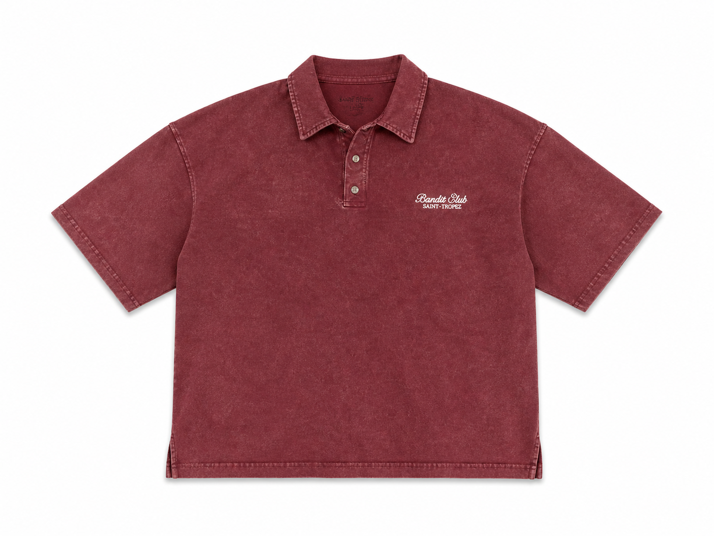 Dark burgundy Silence-power Tshirt with Col