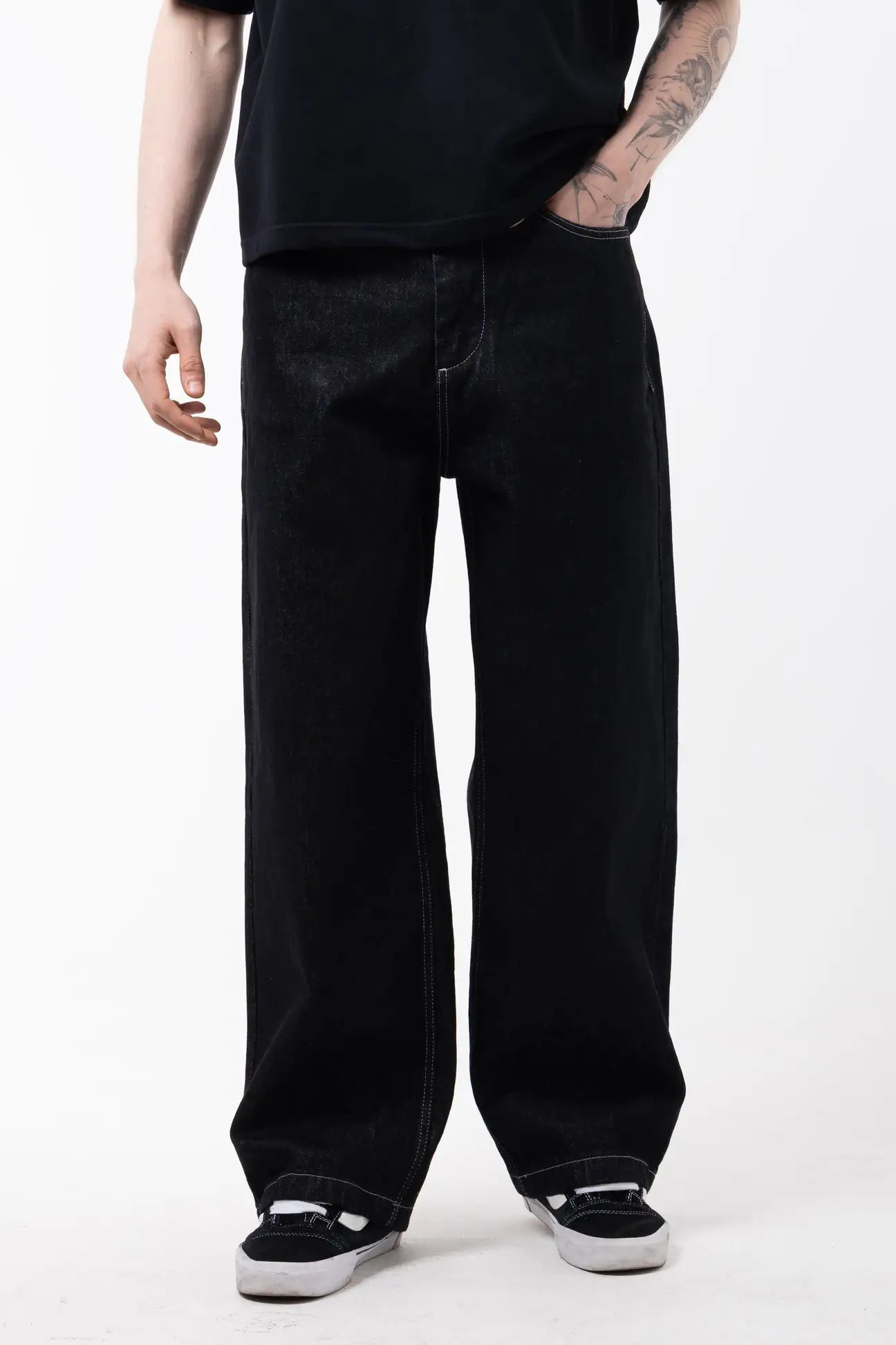 wide leg Raw denim