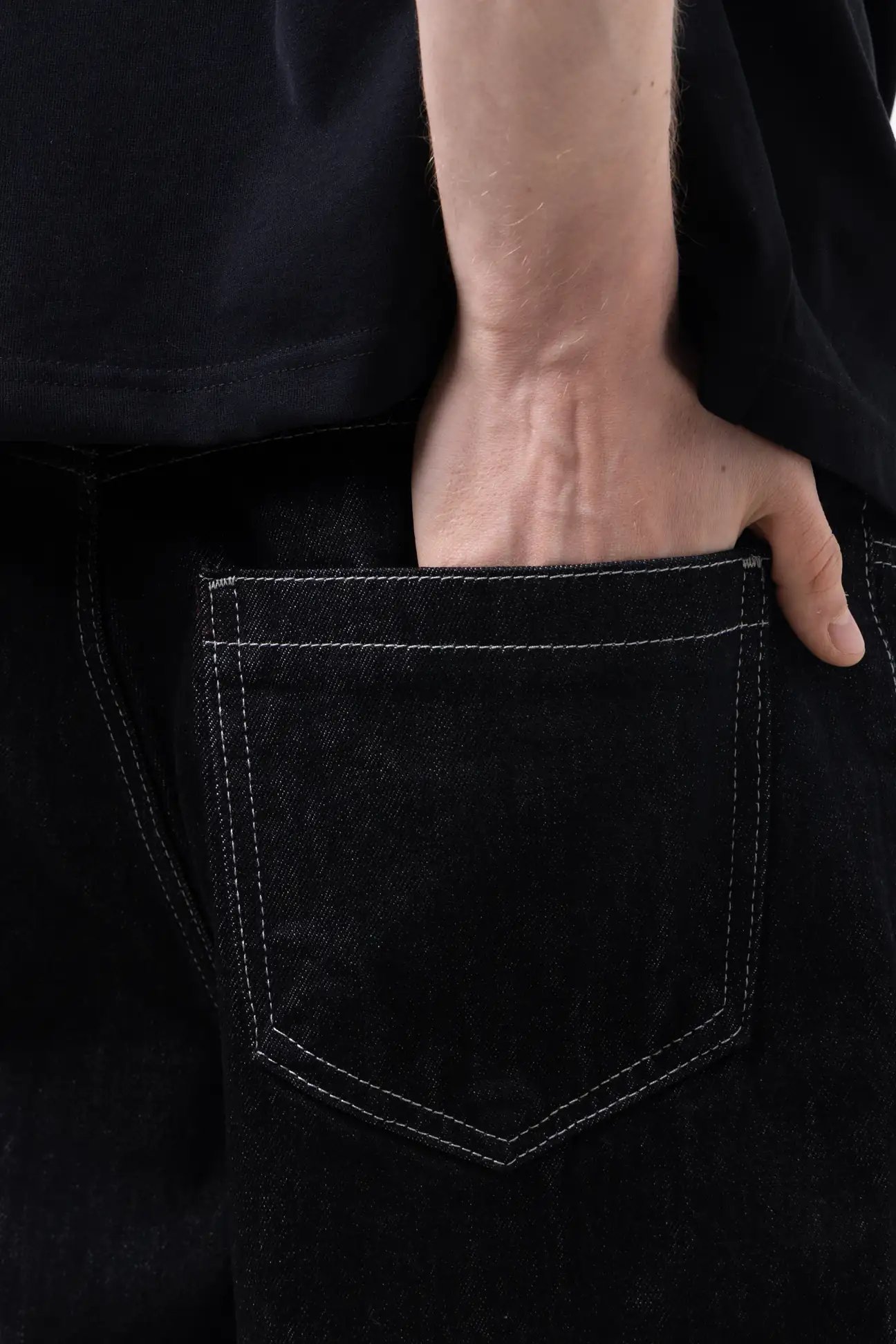 wide leg Raw denim